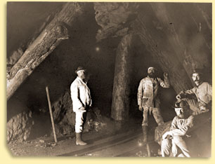 Men at work underground in the Franklin Mine
